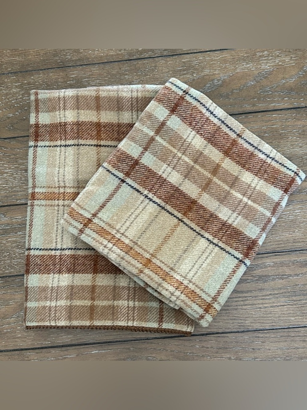 VTG Ethan Allen Tartan Plaid Wool Cotton Euro Sham Set of 2  25x25 Made in USA